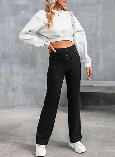 🔥49% DE DESCUENTO - 🔥- Pantalones casuales elásticos de cintura alta para mujer-ES