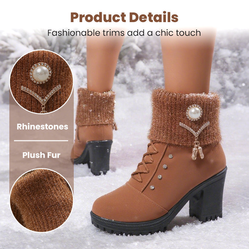 🔥VENTA CALIENTE - 59% DE DESCUENTO - Botas de mujer gruesas y cálidas con tacones gruesos-ES