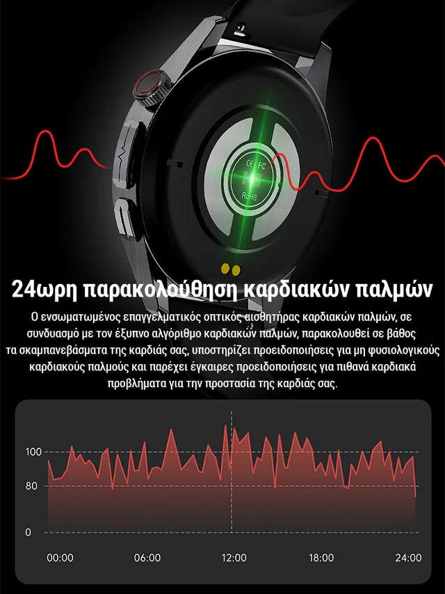 Ατσάλινο λουράκι ρολογιού Watch4 Pro με μέτρηση σακχάρου στο αίμα