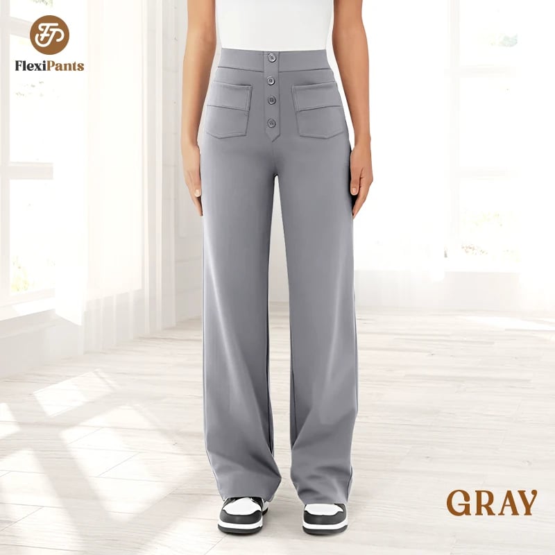 🔥49% DE DESCUENTO - 🔥- Pantalones casuales elásticos de cintura alta para mujer-ES