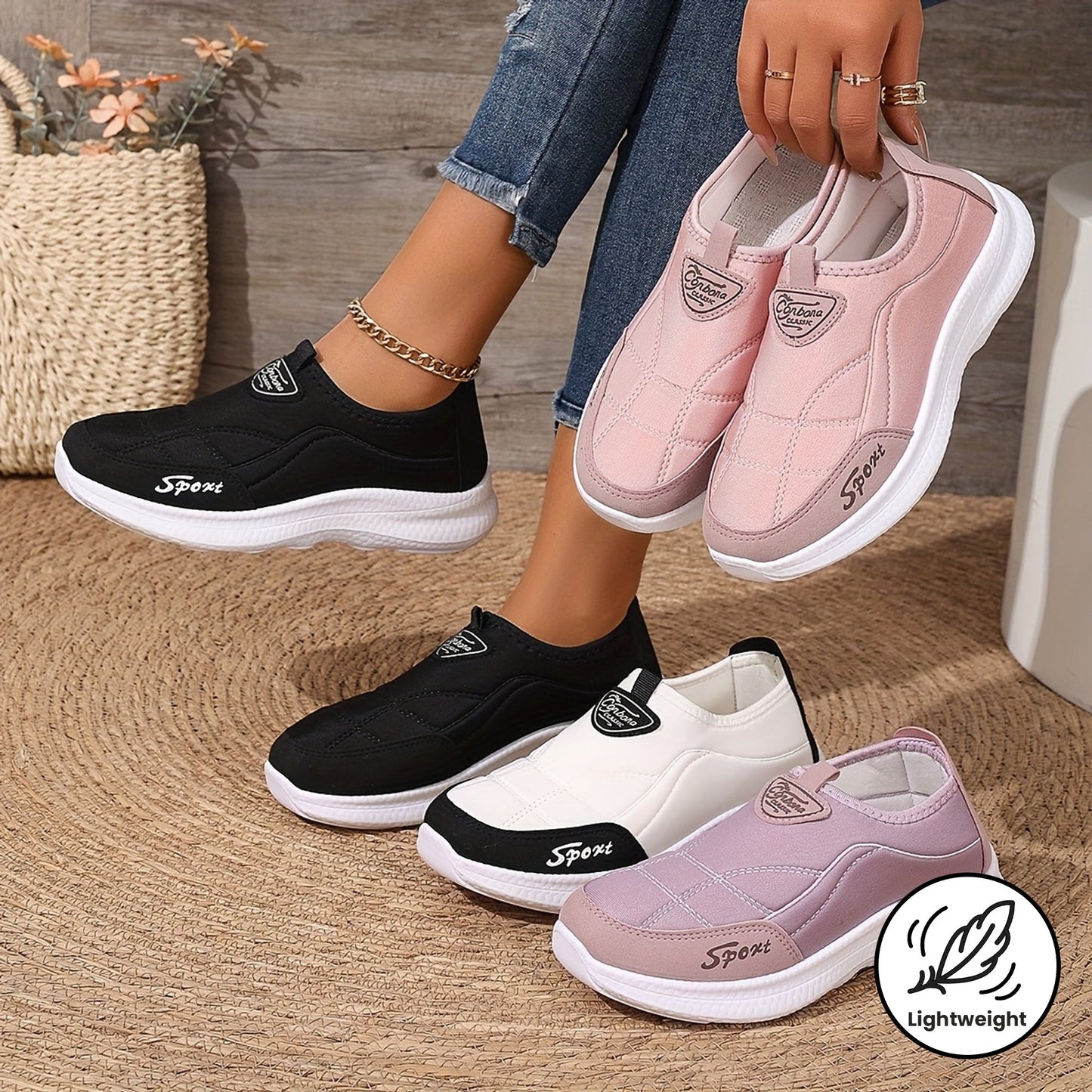 🔥Última promoción - 50% de descuento - zapatillas de mujer ligeras, transpirables y suaves-ES