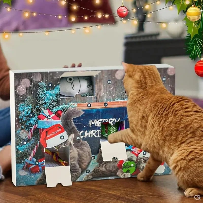 🏆¡Oferta especial!⚡ Calendario de Adviento 2025: Set de cuenta atrás para Navidad con plumas de gato. Un juguete interactivo de 24 días para amantes de los gatos.-ES