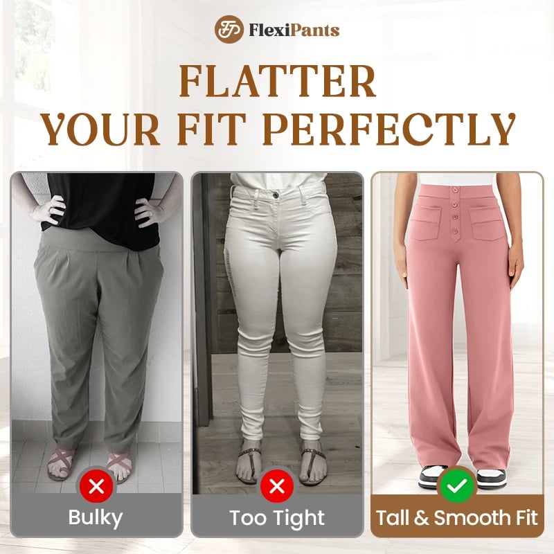 🔥49% DE DESCUENTO - 🔥- Pantalones casuales elásticos de cintura alta para mujer-ES