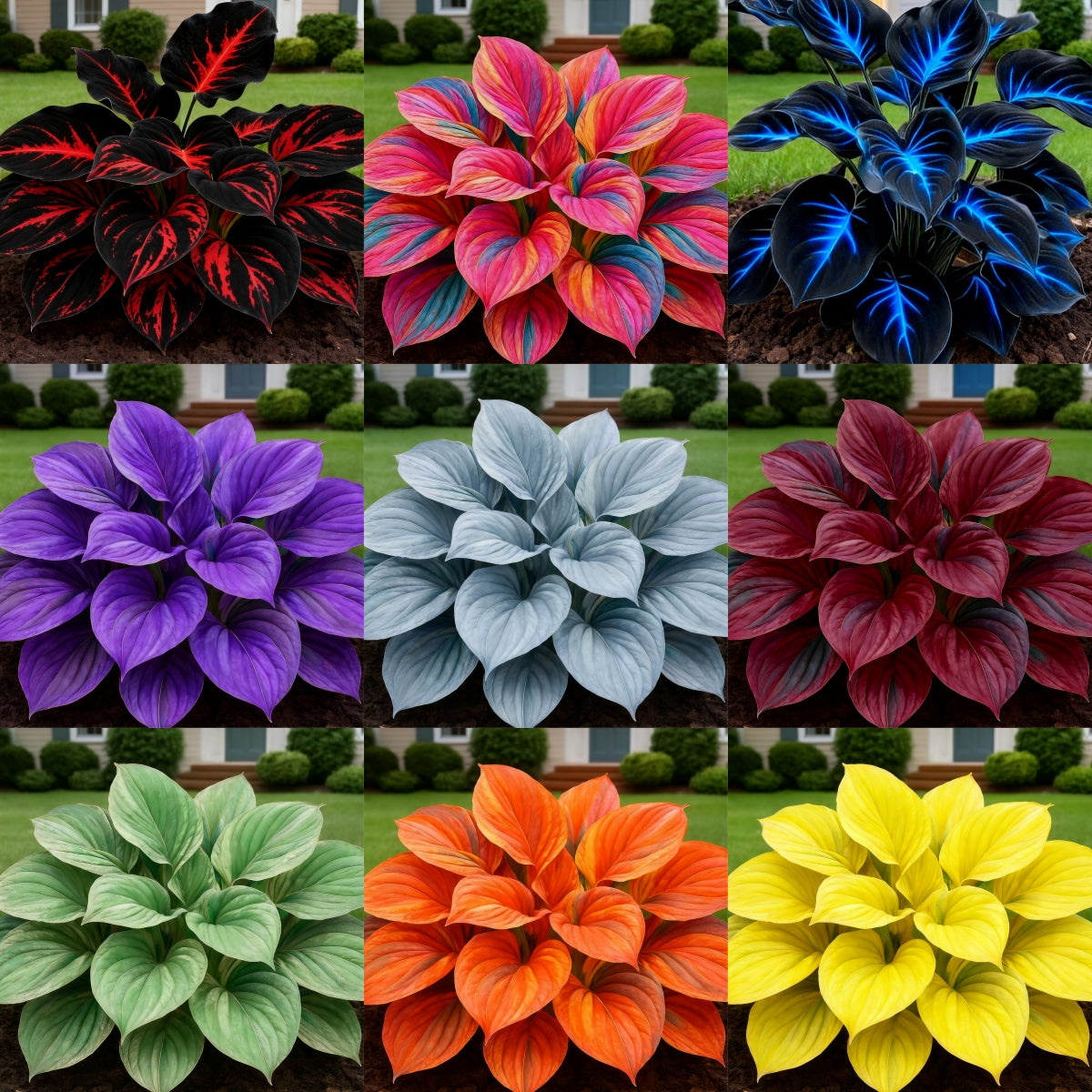 🔥🌌 Magia de jardín que brilla en la oscuridad: semillas de hosta raras con llamas de color azul intenso-ES
