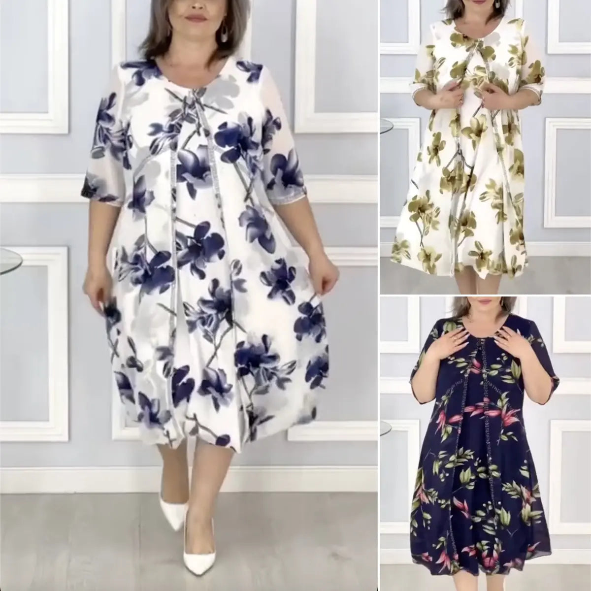 🌸2025 nuevos vestidos de gasa estampados de moda-ES