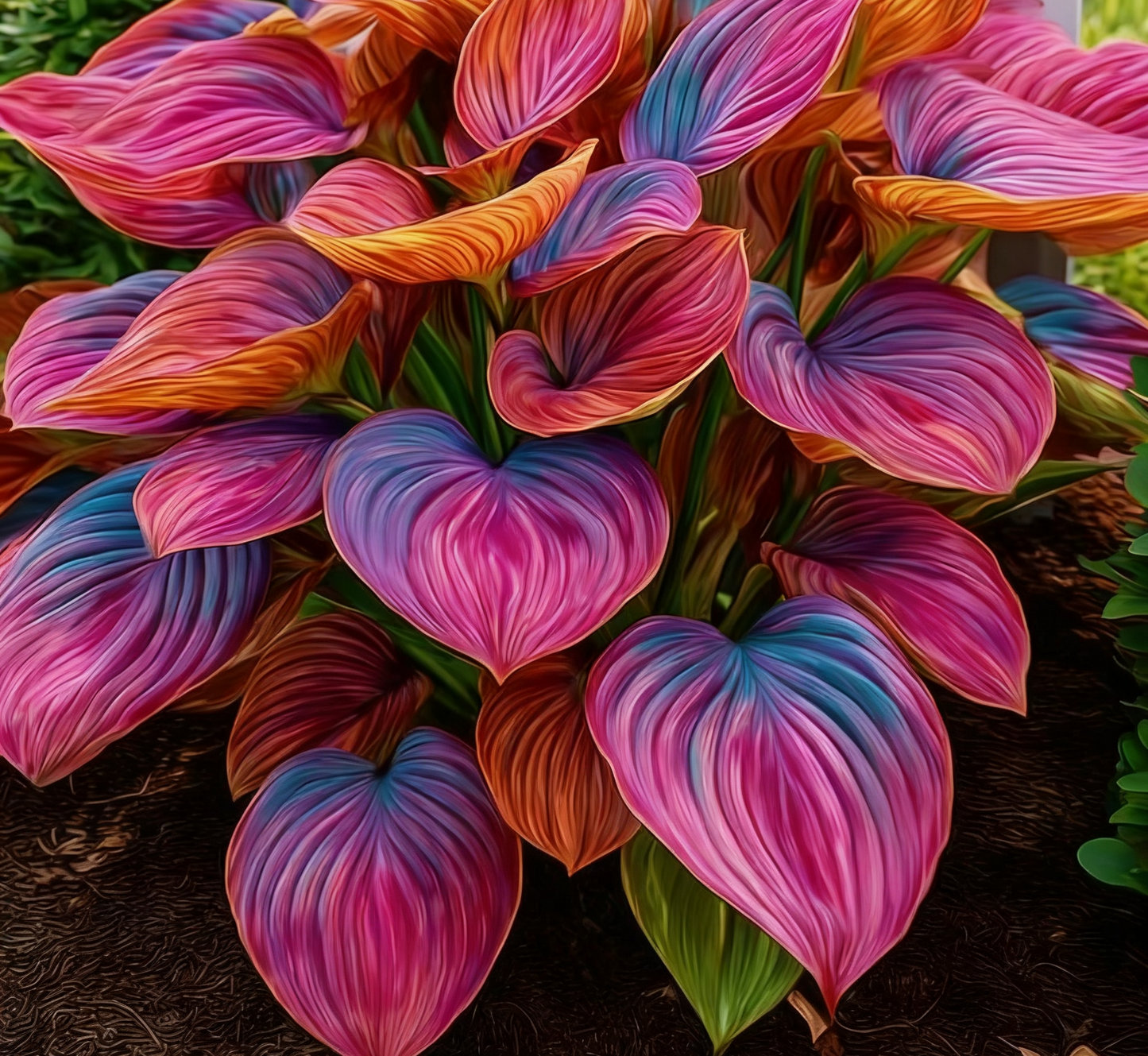 🔥🌌 Magia de jardín que brilla en la oscuridad: semillas de hosta raras con llamas de color azul intenso-ES