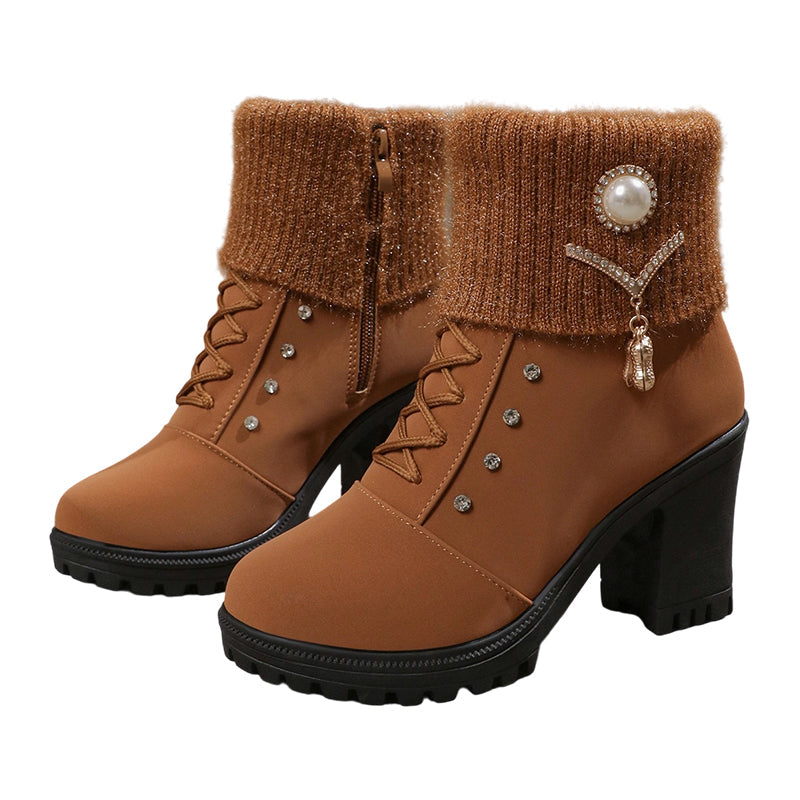 🔥VENTA CALIENTE - 59% DE DESCUENTO - Botas de mujer gruesas y cálidas con tacones gruesos-ES