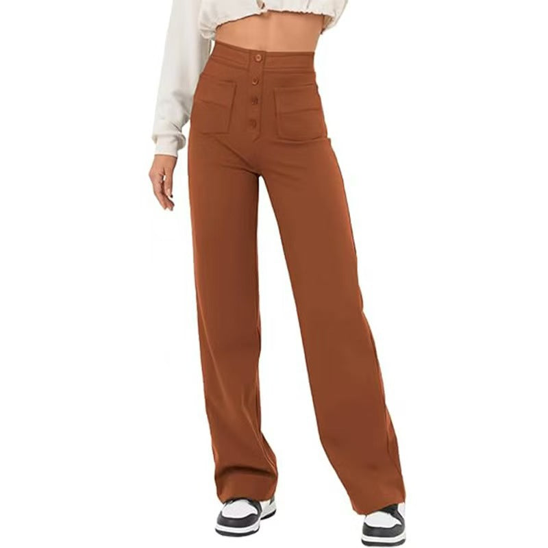 🔥49% DE DESCUENTO - 🔥- Pantalones casuales elásticos de cintura alta para mujer-ES