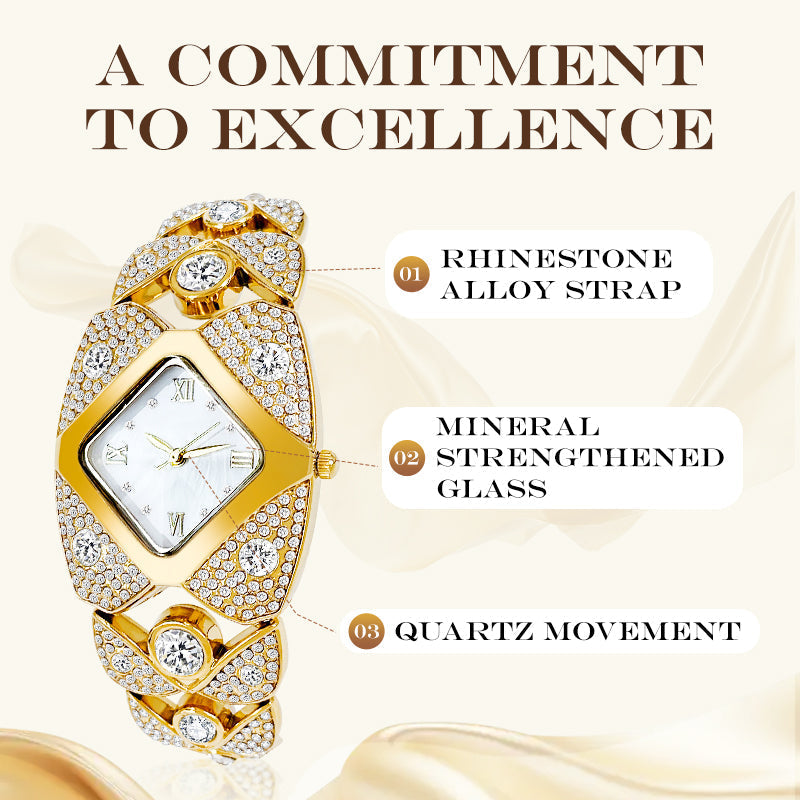 💜Ρολόι ρετρό quartz με λαμπερά κρύσταλλα⌚-GR