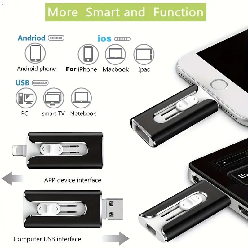 32~256GB Micro USB + 8 kontaktų + USB 3.0 4 viename mobiliojo telefono, kompiuterio USB diskas-LT