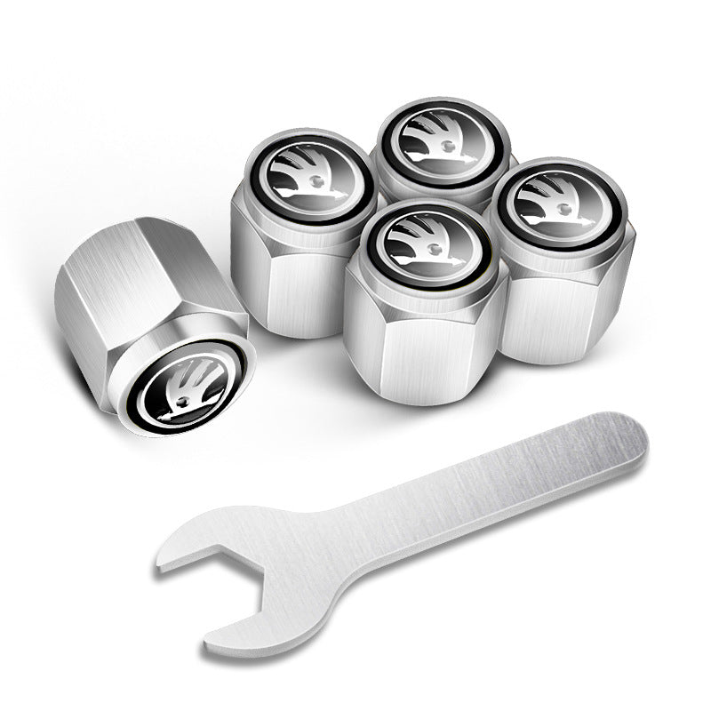 🔥Tapones de válvulas para neumáticos de coche (5 uds + 1 llave)-ES