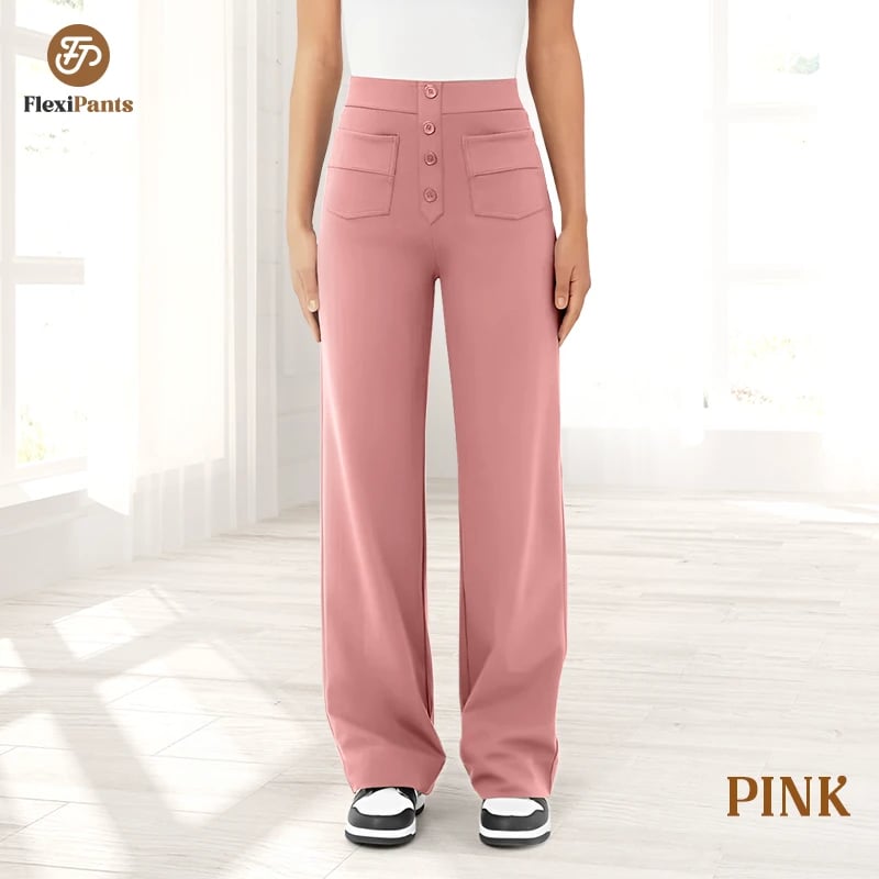 🔥49% DE DESCUENTO - 🔥- Pantalones casuales elásticos de cintura alta para mujer-ES