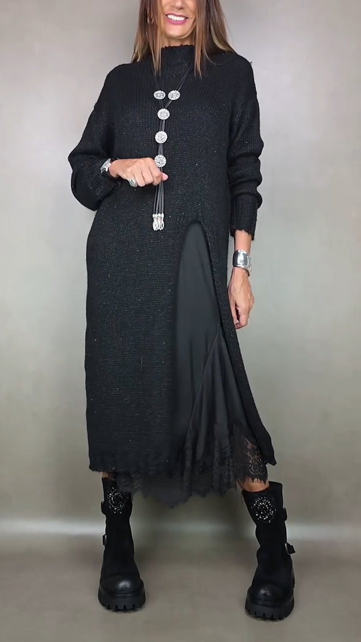 Vestido interior de mujer con tirantes + traje casual tipo bata-ES