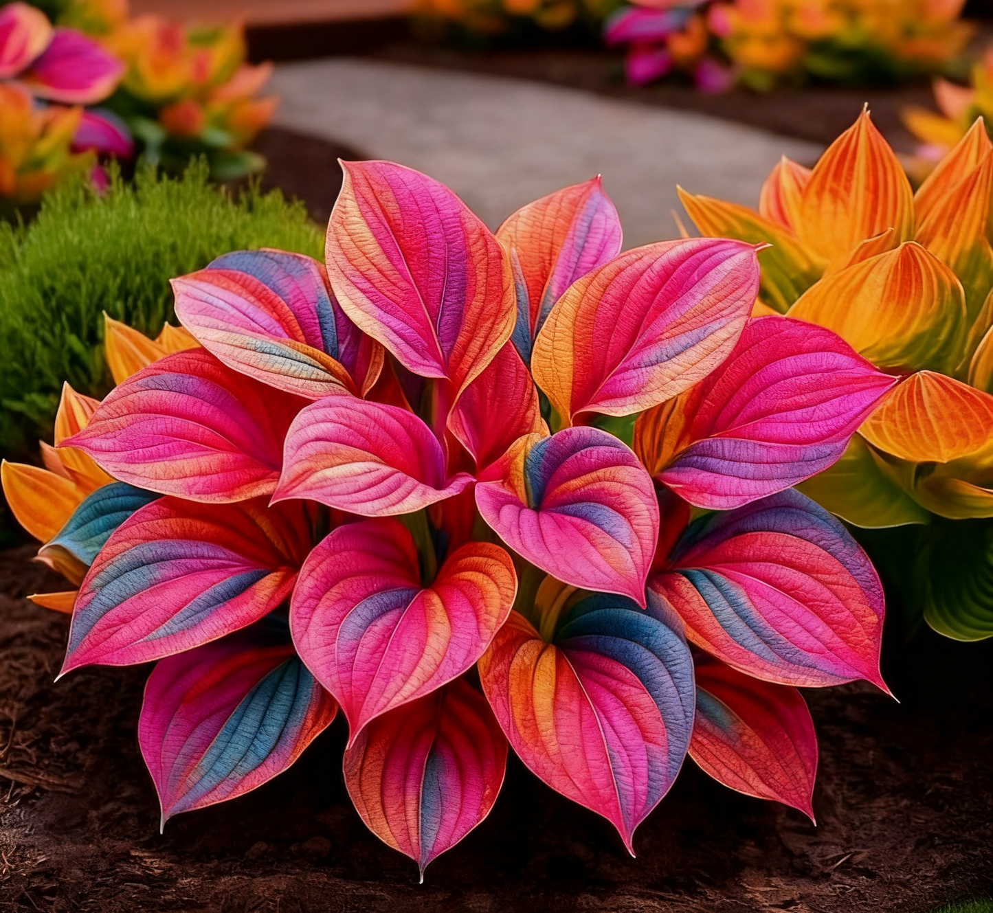 🔥🌌 Magia de jardín que brilla en la oscuridad: semillas de hosta raras con llamas de color azul intenso-ES