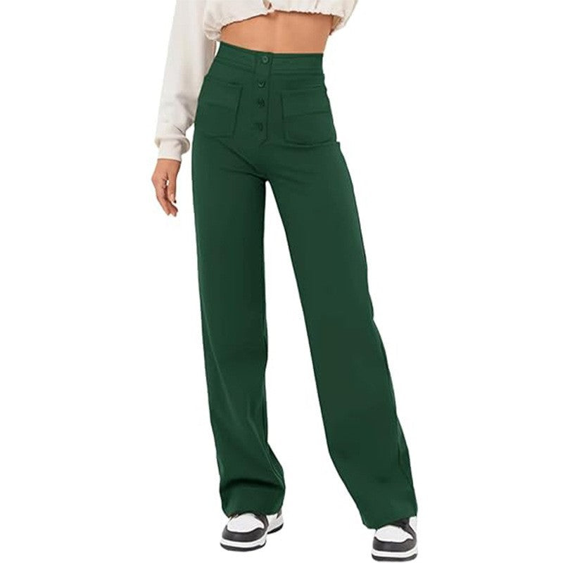 🔥49% DE DESCUENTO - 🔥- Pantalones casuales elásticos de cintura alta para mujer-ES