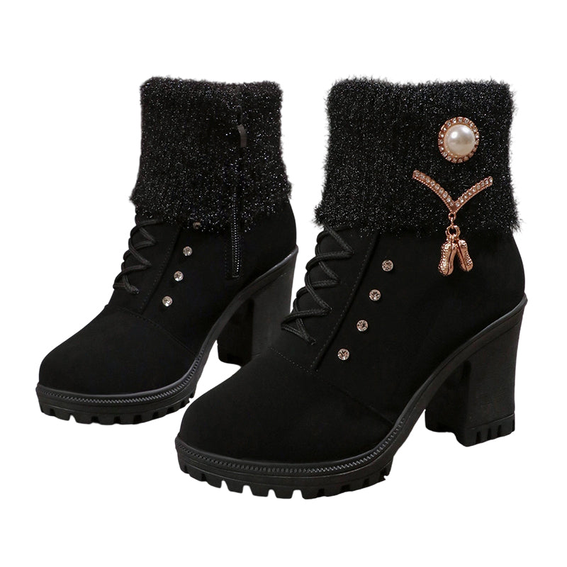 🔥VENTA CALIENTE - 59% DE DESCUENTO - Botas de mujer gruesas y cálidas con tacones gruesos-ES