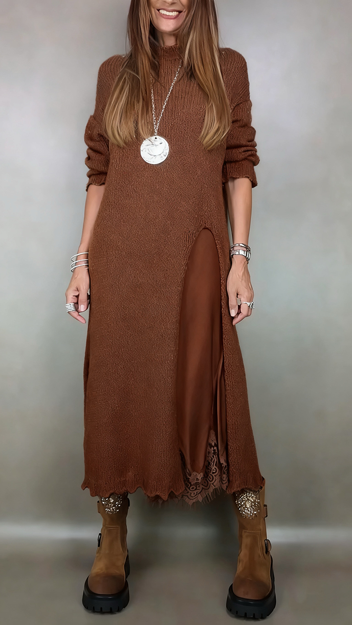 Vestido interior de mujer con tirantes + traje casual tipo bata-ES