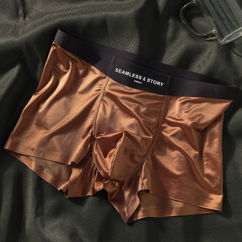 (3 kosi) Elegantne moške boksarice Ice Silk znamke Mulberry Silk z antimikrobnim učinkom-SI