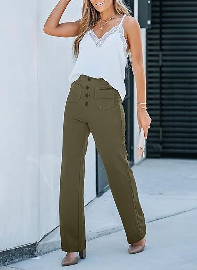 🔥49% DE DESCUENTO - 🔥- Pantalones casuales elásticos de cintura alta para mujer-ES