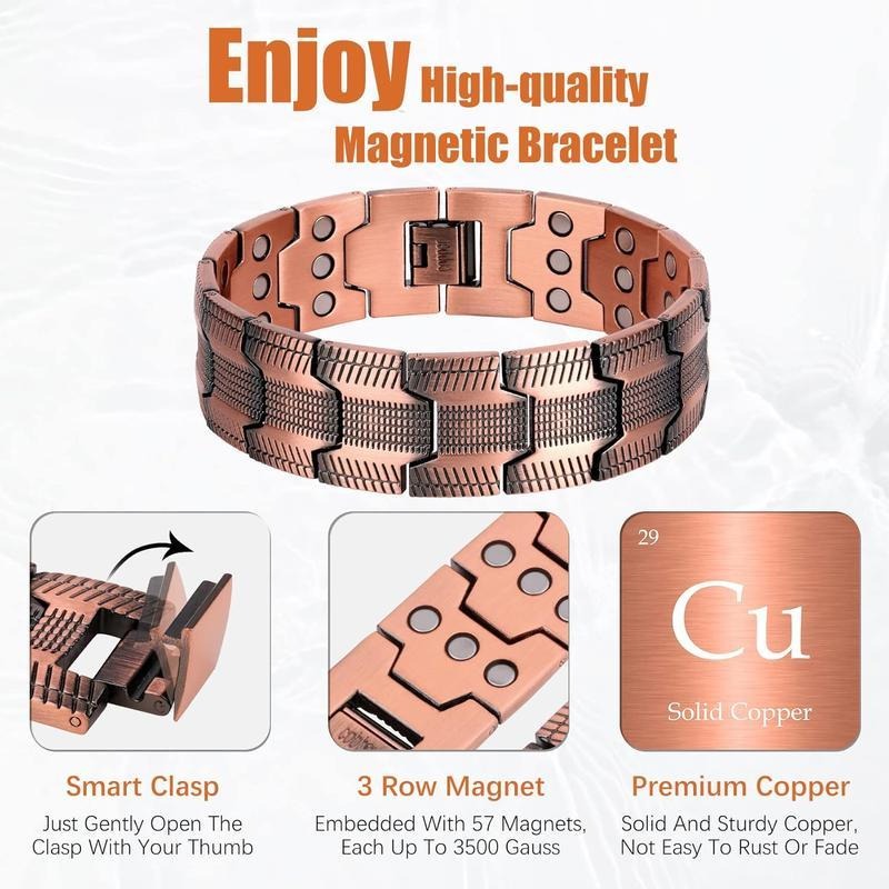 Pulsera magnética de cobre: alivia la fatiga y promueve la circulación sanguínea.-ES