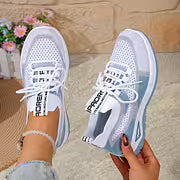 Γυναικεία αναπνεύσιμα αθλητικά παπούτσια με ντεγκραντέ από πλέγμα-GR