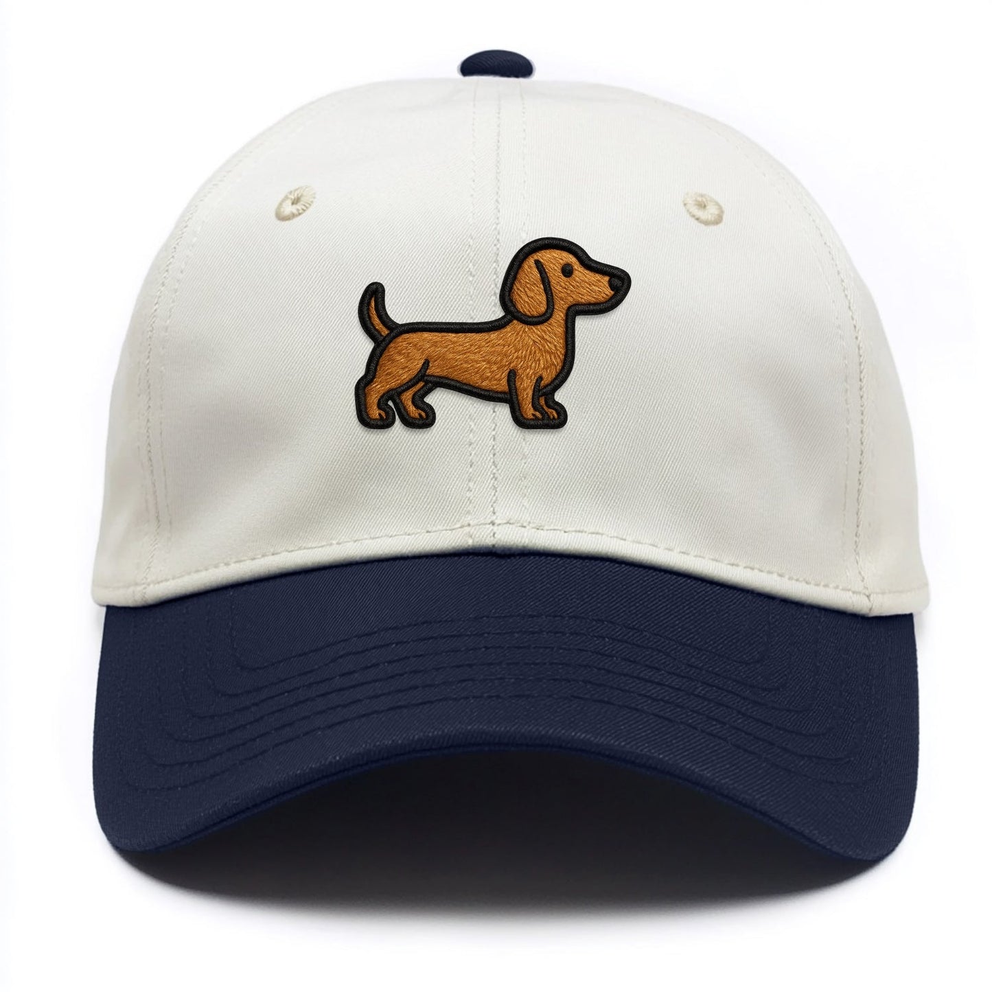 Perro salchicha - Silueta alargada moderna - Gorro bicolor-ES