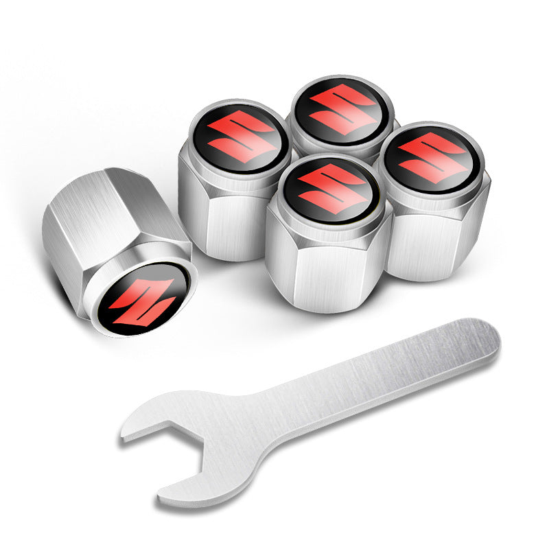 🔥Tapones de válvulas para neumáticos de coche (5 uds + 1 llave)-ES