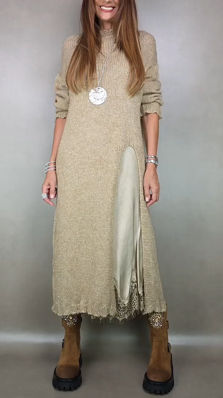 Vestido interior de mujer con tirantes + traje casual tipo bata-ES