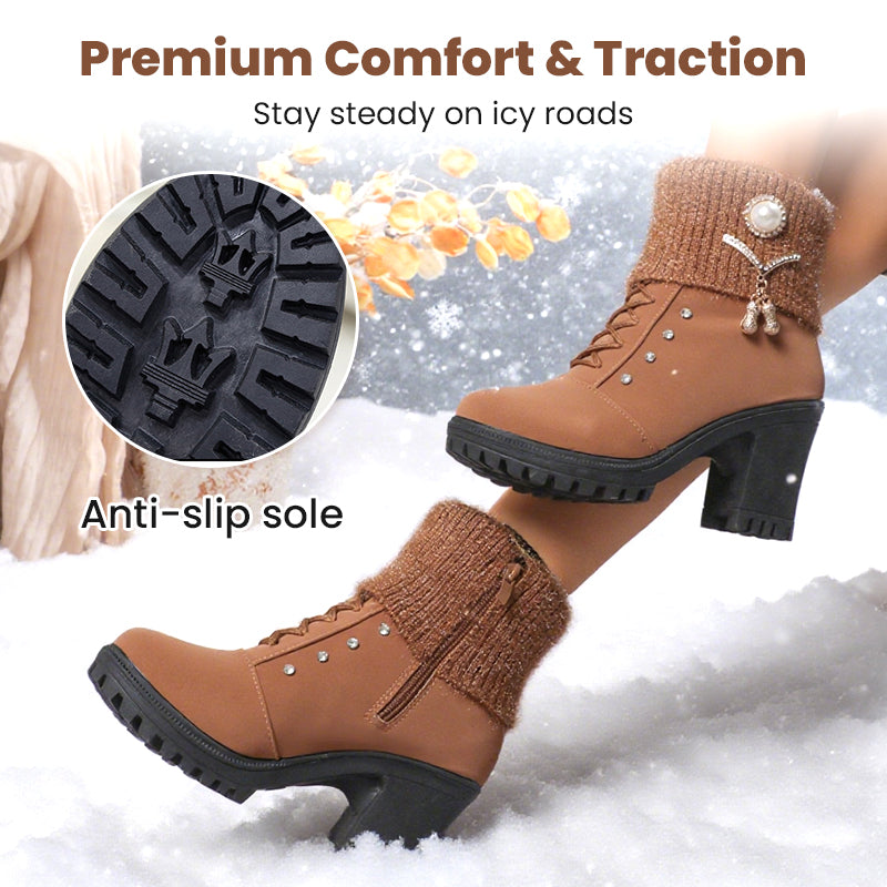 🔥VENTA CALIENTE - 59% DE DESCUENTO - Botas de mujer gruesas y cálidas con tacones gruesos-ES