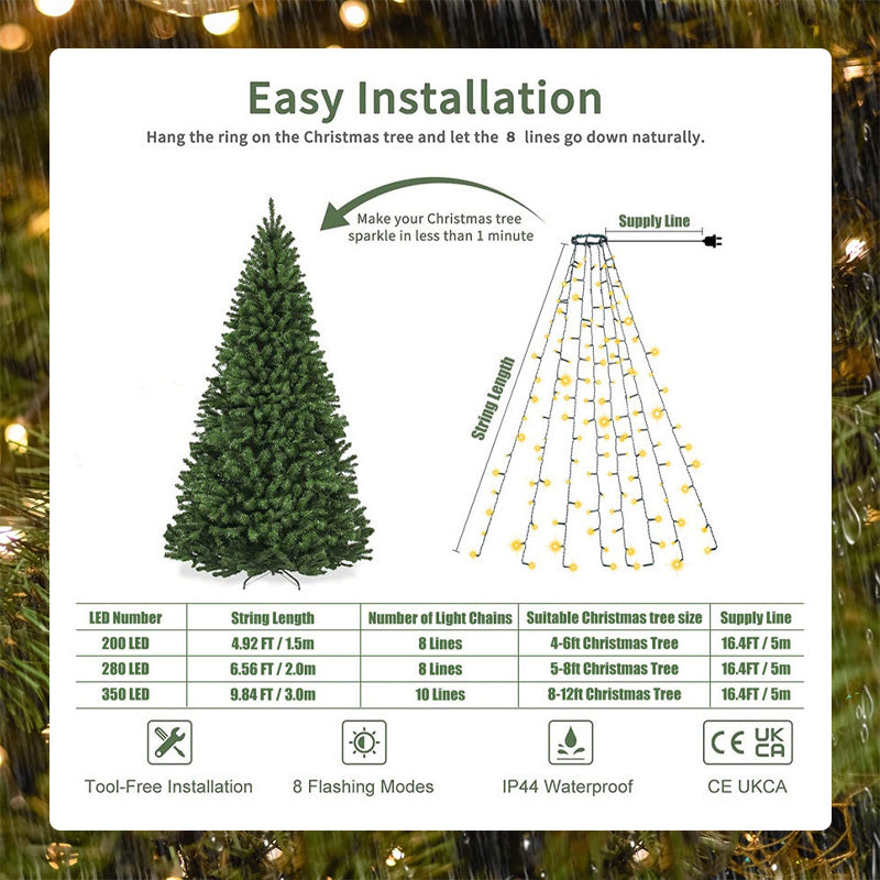 🎄 Luz LED para árbol de Navidad en forma de estrella de cinco puntas 🎄-ES