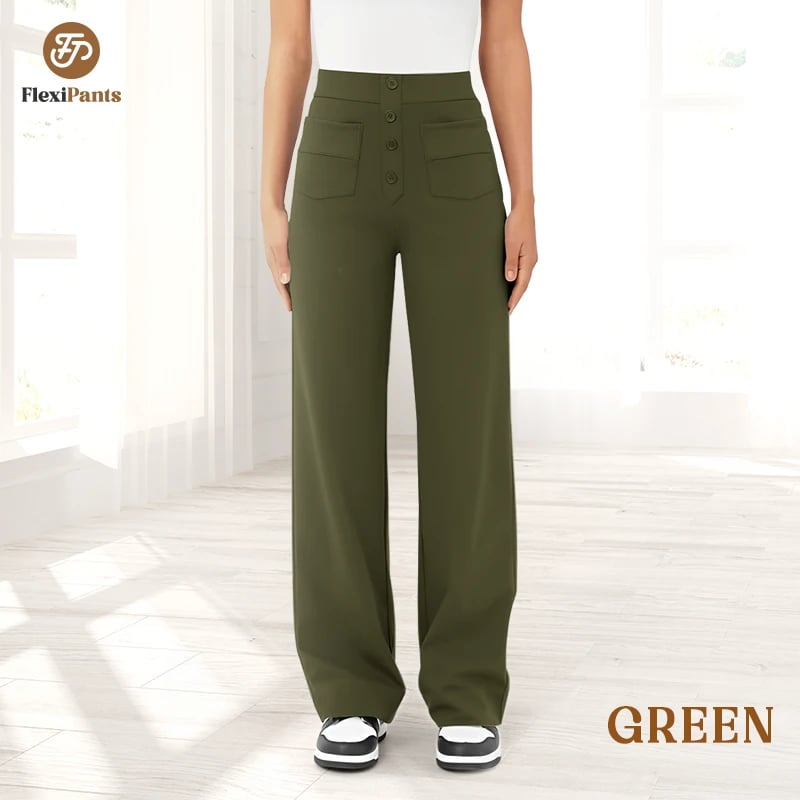 🔥49% DE DESCUENTO - 🔥- Pantalones casuales elásticos de cintura alta para mujer-ES