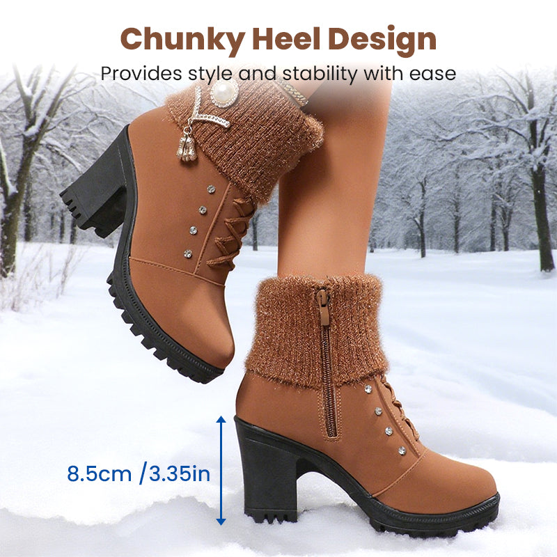 🔥VENTA CALIENTE - 59% DE DESCUENTO - Botas de mujer gruesas y cálidas con tacones gruesos-ES