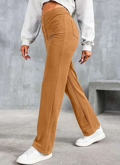 🔥49% DE DESCUENTO - 🔥- Pantalones casuales elásticos de cintura alta para mujer-ES
