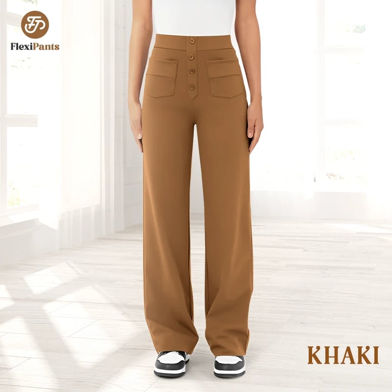 🔥49% DE DESCUENTO - 🔥- Pantalones casuales elásticos de cintura alta para mujer-ES