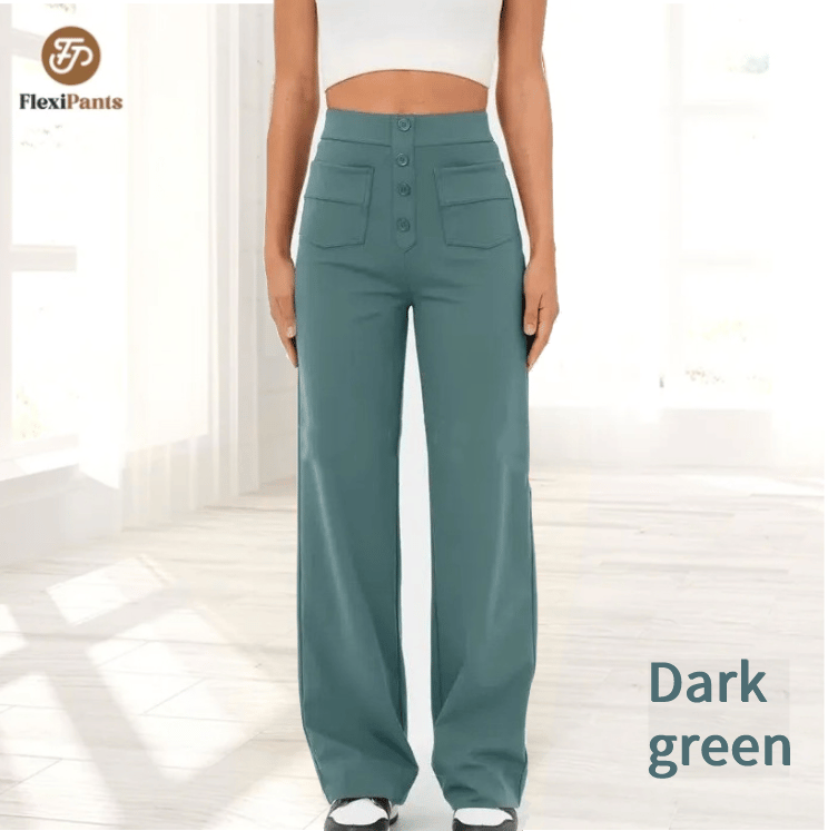 🔥49% DE DESCUENTO - 🔥- Pantalones casuales elásticos de cintura alta para mujer-ES