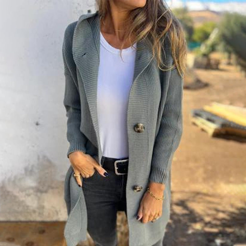 Cárdigan con capucha y botones para mujer-ES
