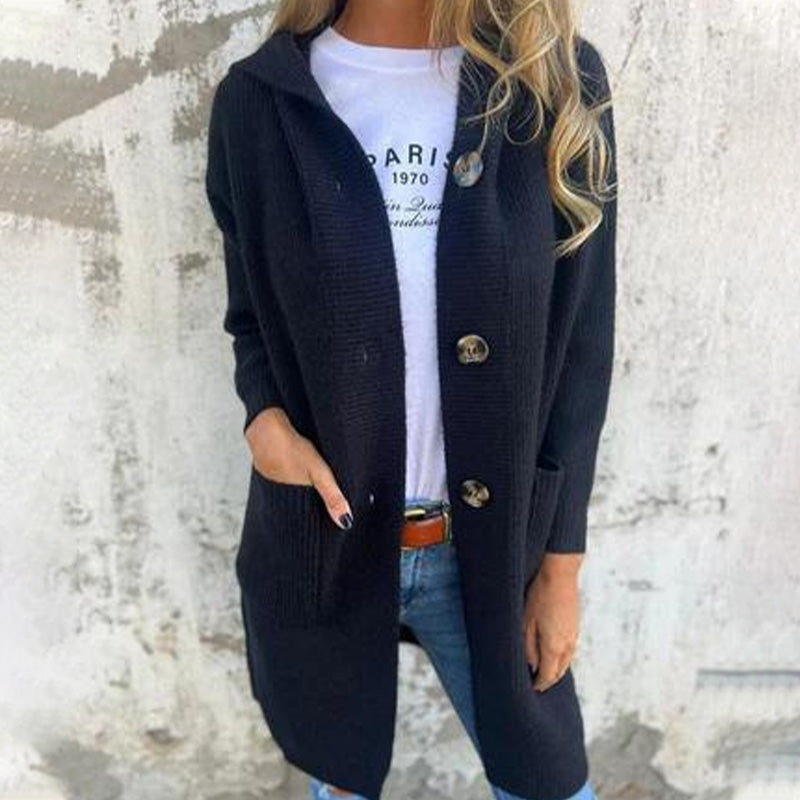 Cárdigan con capucha y botones para mujer-ES