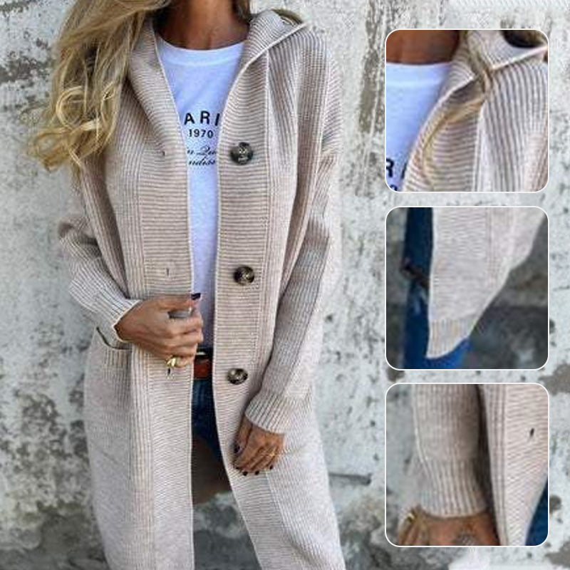 Cárdigan con capucha y botones para mujer-ES