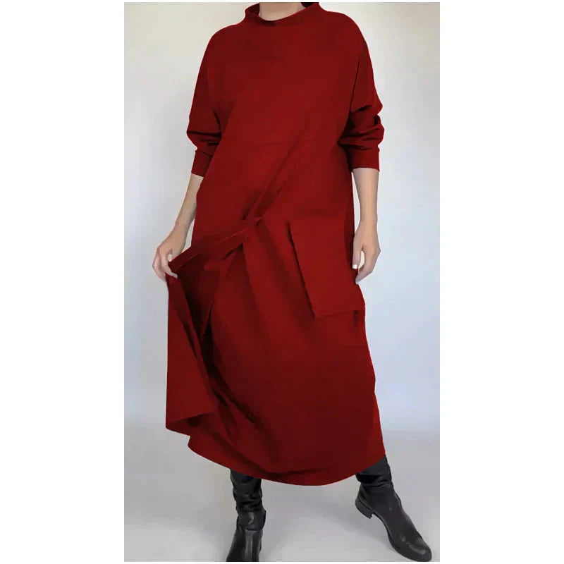 Ακανόνιστο χαλαρό casual patchwork maxi φόρεμα-GR