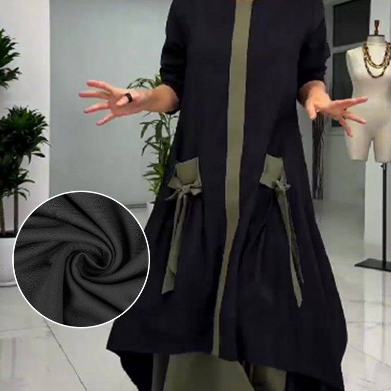 Vestido elegante holgado con bloques de color para mujer-ES
