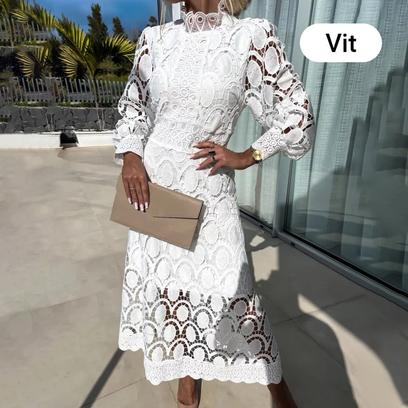 🛍️Elegante vestido de encaje para mujer con mangas largas-ES