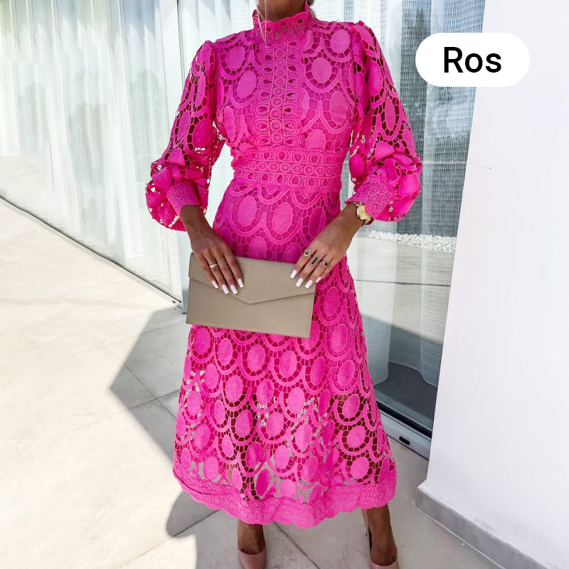 🛍️Elegante vestido de encaje para mujer con mangas largas-ES