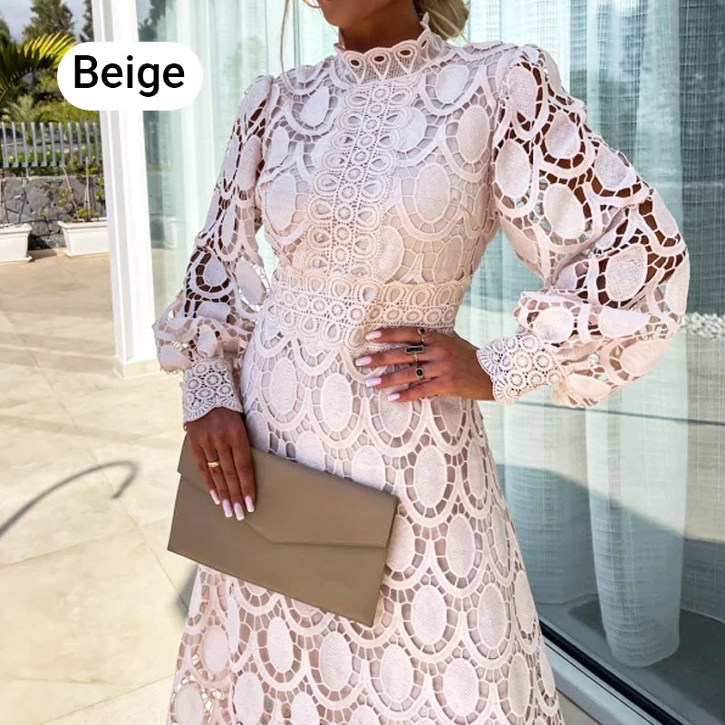 🛍️Elegante vestido de encaje para mujer con mangas largas-ES