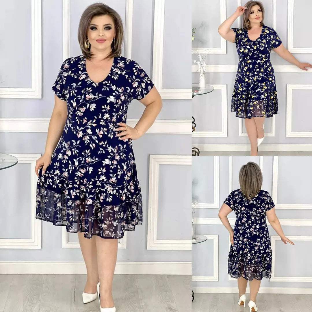 Nuevo vestido floral con escote en V-ES