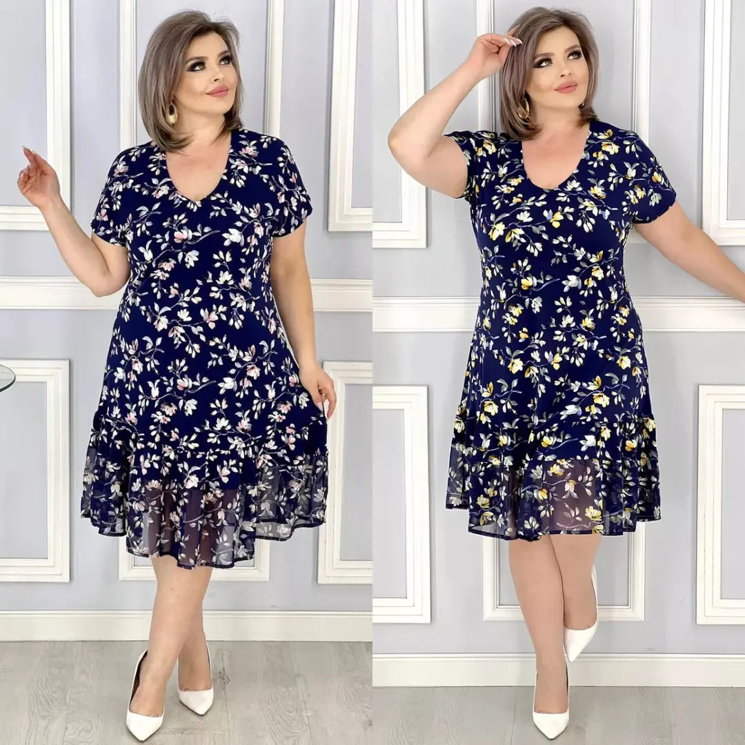 Nuevo vestido floral con escote en V-ES