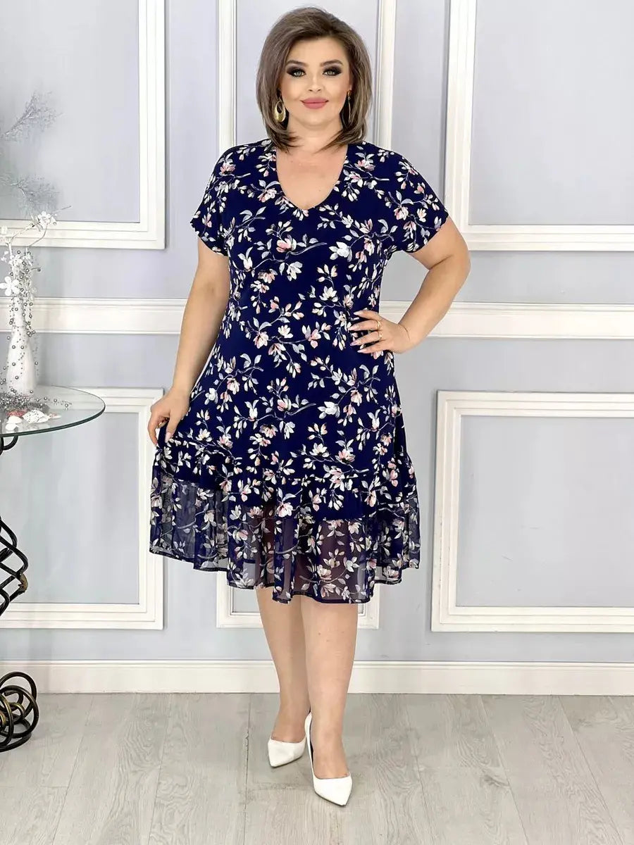 Nuevo vestido floral con escote en V-ES