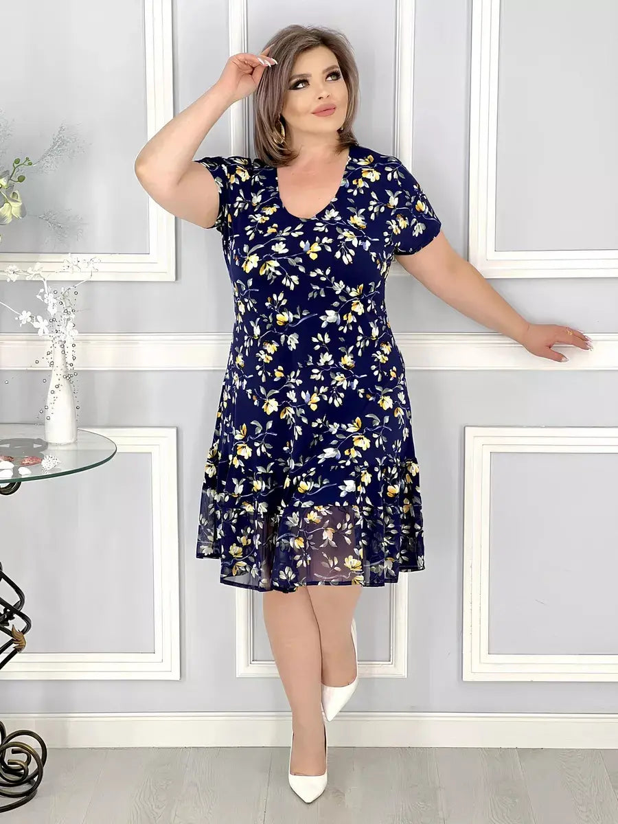 Nuevo vestido floral con escote en V-ES