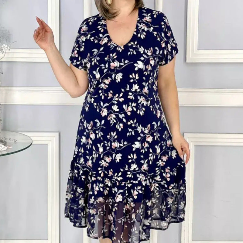 Nuevo vestido floral con escote en V-ES