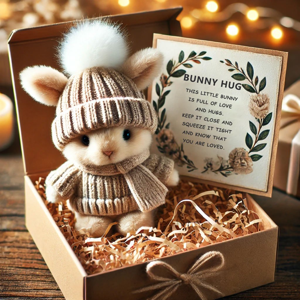 🐇Mini conejito abrazando un lindo regalo de Pascua🎁-ES
