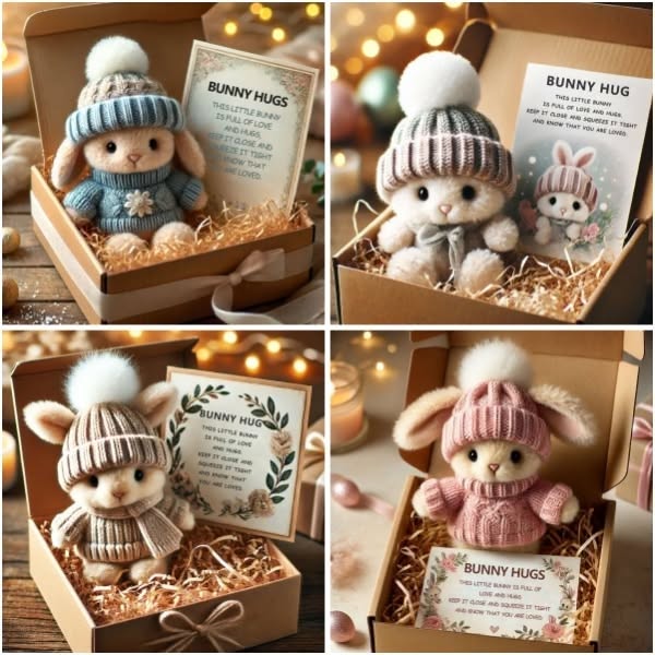 🐇Mini conejito abrazando un lindo regalo de Pascua🎁-ES